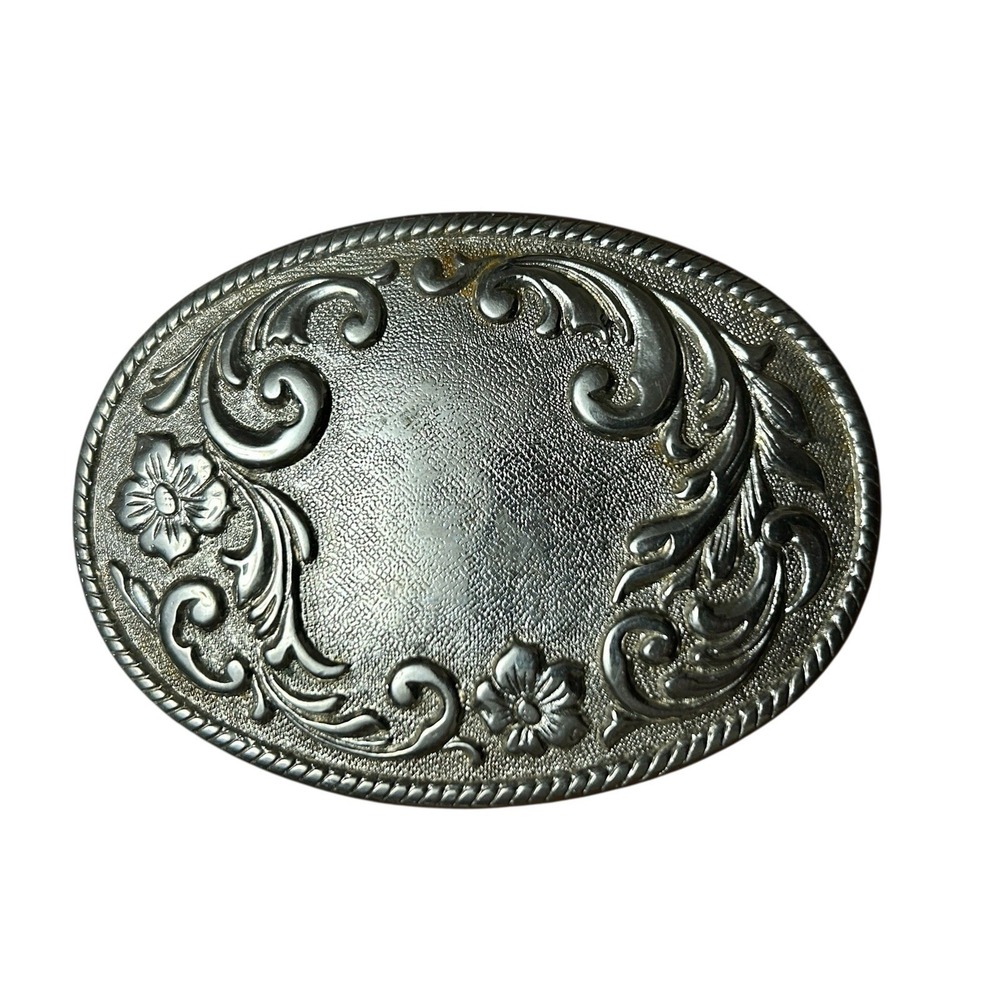 Western Express Floral Filigree Belt Buckle Cowboy Core, Rockabilly, Vtg 70s - Picture 2 of 4